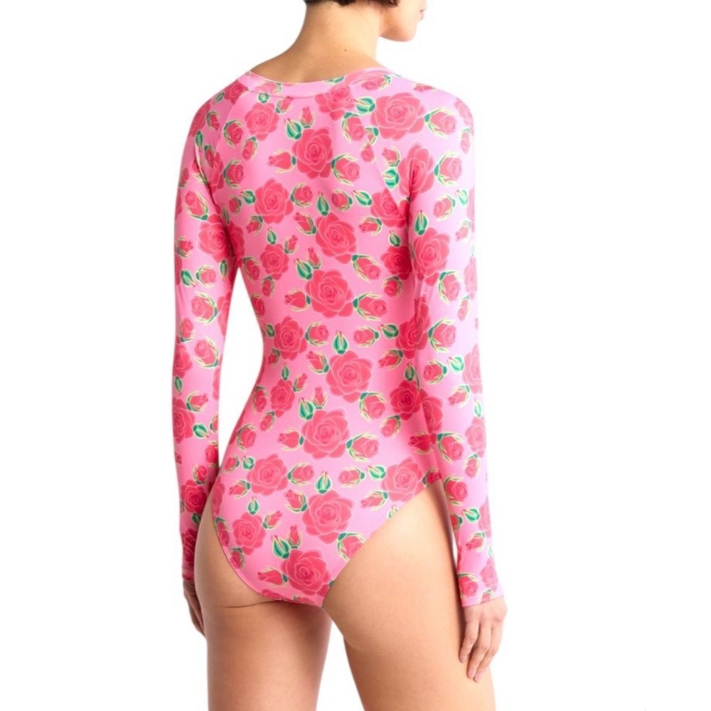 Betsey Johnson Scuba Knit Half Zip
Long Sleeve One-Piece Swimsuit Size Large NWT - Picture 2 of 10